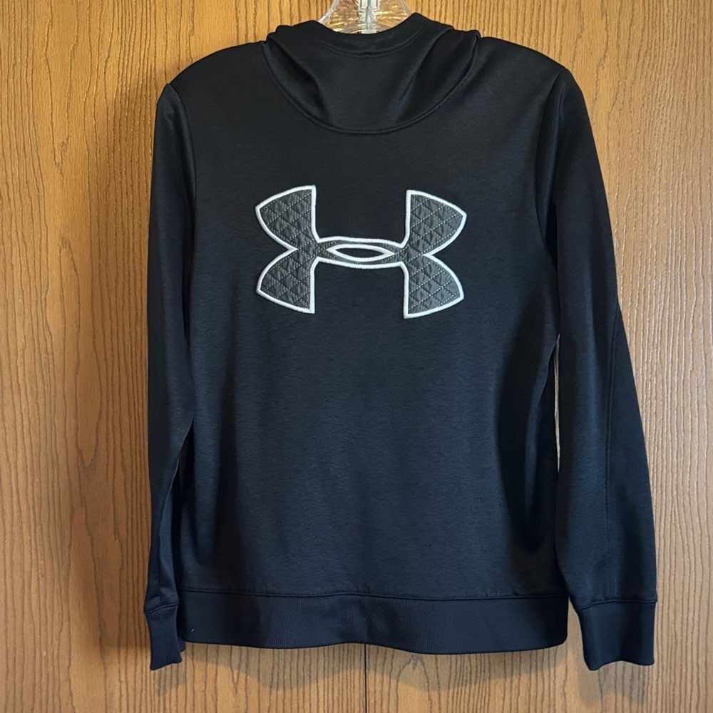 Under Armour Black Hoodie with White-Outlined Logo